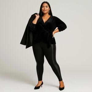 Torrid Full-Length Inset Legging with Faux Leather - Black - NWT - Size 4